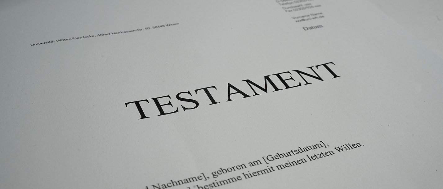 Vorlage gedrucktes Testament