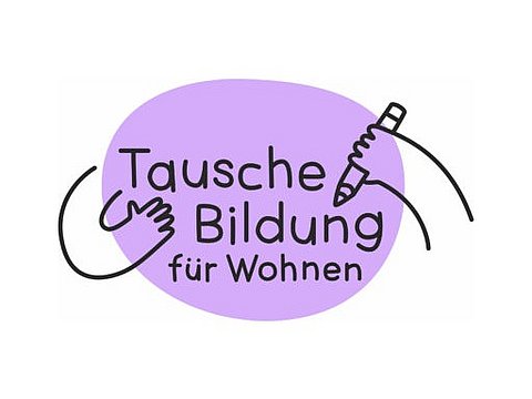 schwarz-violett-farbiges Logo