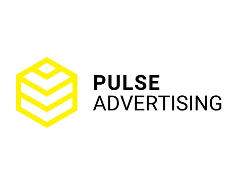 Logo Pulse Advertising (Grafik: Pulse Advertising) Gelb-schwarzes Firmenlogo