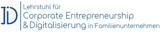 Logo mit Schriftzug WIFU-Stiftungslehrstuhl für Corporate Entrepreneurship und Digitalisierung in Familienunternehmen