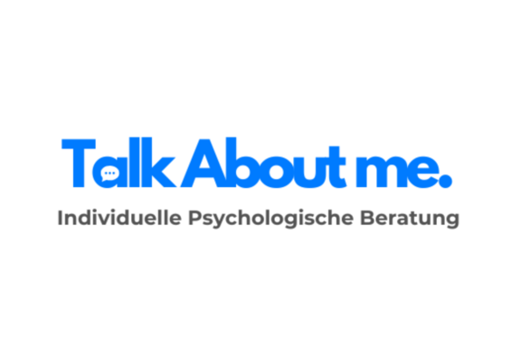 Logo Talk About Me (Grafik: Talk About Me) blau-schwarzes Firmenlogo