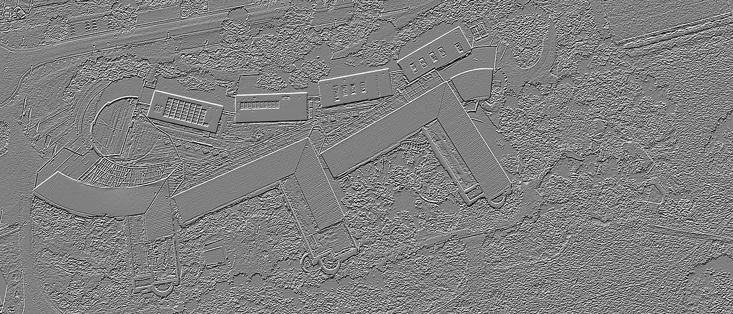 3D-Relief-Druck des UW/H-Campus.