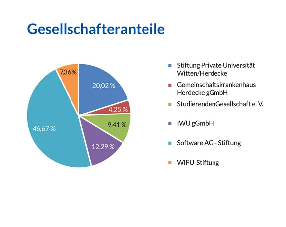 Pie chart with the UW/H shareholder shares