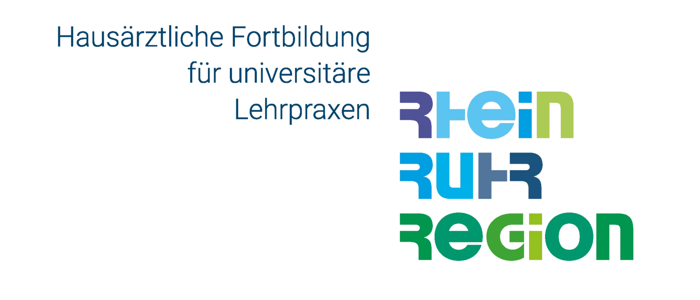 Logo der Veranstaltung für die Fortbildung für universitäre Lehrpraxen der RheinRuhrRegion