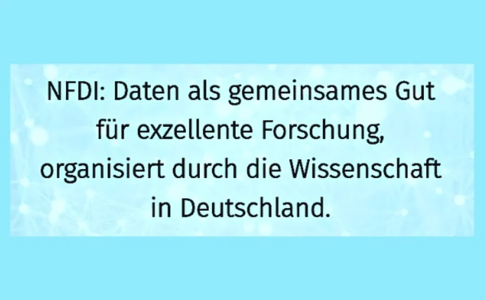 Long-term NFDI funding strengthens research data management at UW/H Slogan: "NFDI: Data as a shared resource for excellent research, organised by the scientific community in Germany."