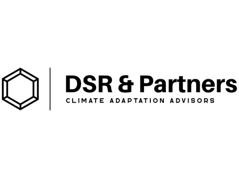 Logo des Unternehmens DSR & Partners – The Climate Advisors. (Grafik: DSR & Partners) Schwarzes Logo auf weißem Grund.