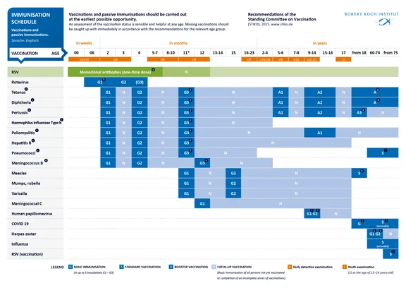 Immunisation schedule (STIKO 2025)