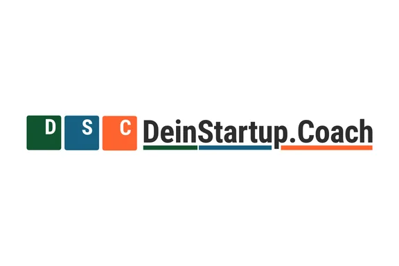Logo of Dein Startup Coach (Photo: Dein Startup Coach) Black lettering with coloured elements on a white background.