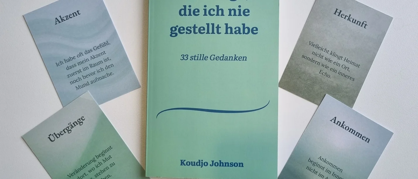 Lesung: „Die Frage, die ich nie gestellt habe – 33 stille Gedanken“ (Foto: UW/H) Abbildung des Buchcover