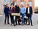 Gruppenbild: Lastenrad mit  Lukas Stahl (Pottkutsche), Annaliesa Hilger, Dirk Jakobs, Markus Gruschke (UW/H) und Andreas Schumski (Stadtwerke)