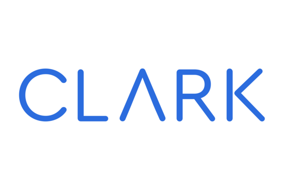 Logo CLARK (Grafik: CLARK) Blauer Schriftzug auf weißem Grund.