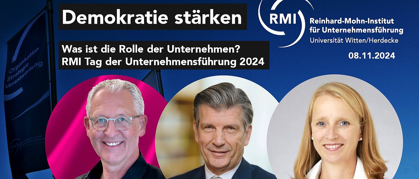 RMI Tag der Unternehmensführung an der UW/H (Foto: RMI | Laurenz Kienitz) Viele Menschen stehen an Stehtischen, die in einem großen Raum verteilt sind, und unterhalten sich.