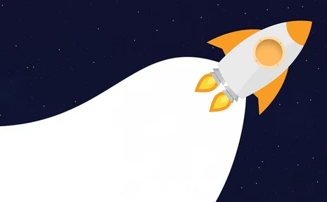 Beim UW/H-Hackathon kannst du Lösungen für echte Probleme entwickeln (Foto: Pixabay I Can Karakaya) Grafik einer Rakete im Weltall.