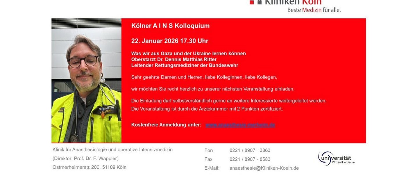 Was wir aus Gaza und der Urkaine lernen können? (Foto: Oberfeldarzt Dr. Dennis Ritter) Porträt des Refernten Dr. Dennis Ritter