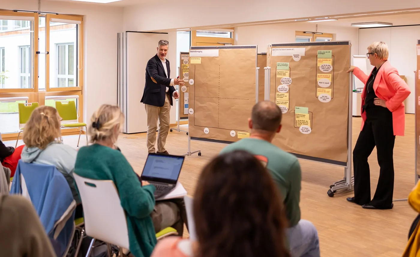 Gruppenarbeit mit einigen Teilnehmer:innen des Witten MBA.