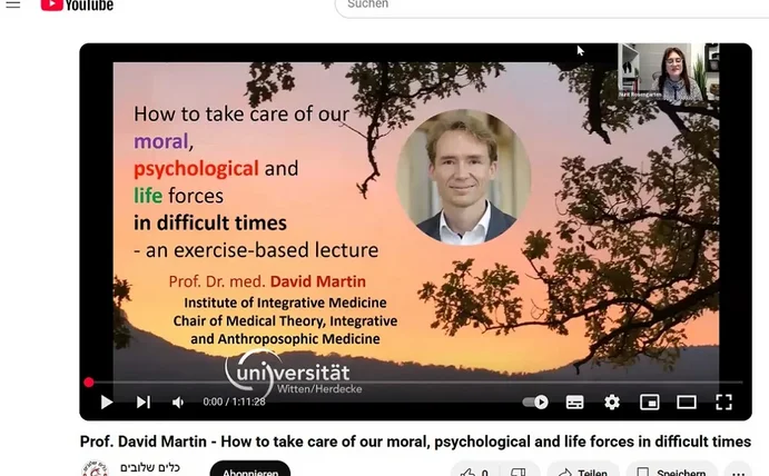 Screenshot des YouTube-Vortrags von Prof. Martin 