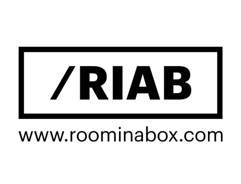 Logo Room In A Box (Grafik: Room In A Box) Schwarzes Firmenlogo