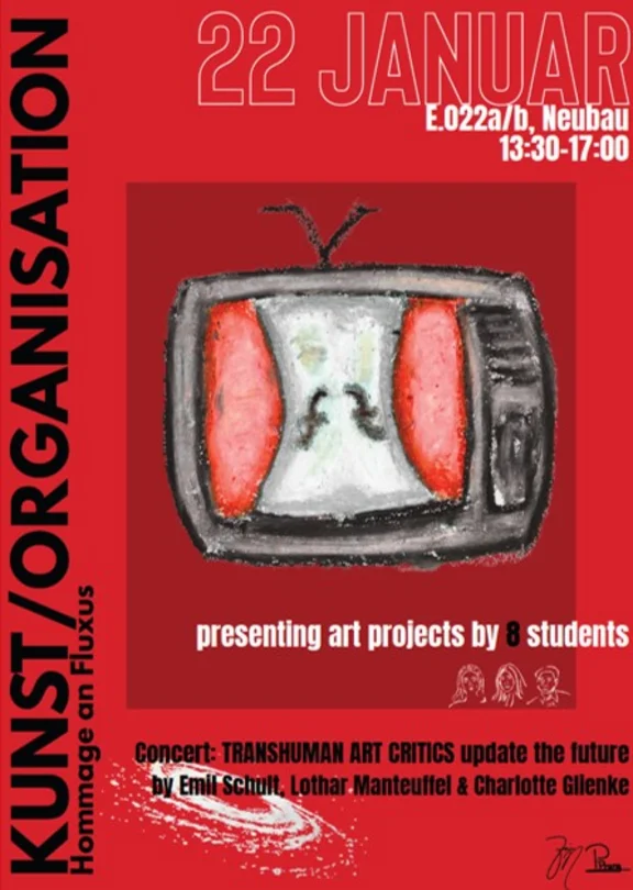 Veranstaltungsposter Kunst/Organisation