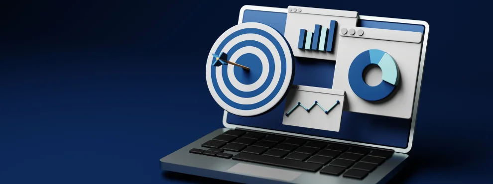  You can see a laptop displaying various diagrams. 