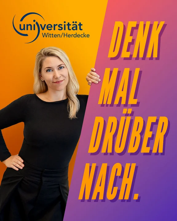 Titelbild des Wissenschaftspodcast "Denk mal drüber nach." der Universität Witten/Herdecke.