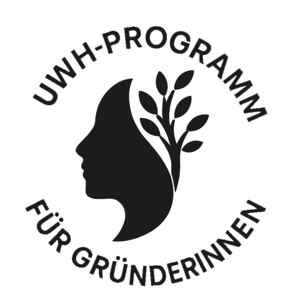 Logo mit Schriftzug UW/H-Programm für Gründerinnen